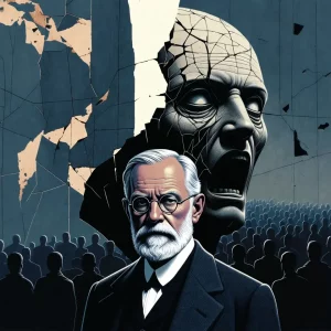 Representación del conflicto entre las pulsiones individuales y las restricciones de la cultura según Sigmund Freud.